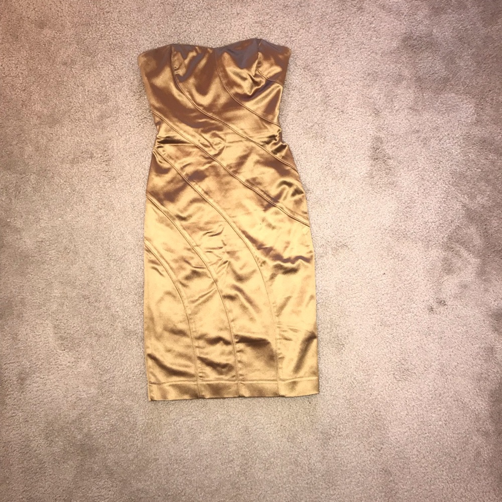Gold Strapless Mini